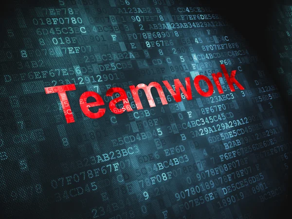 Forretningskoncept: Teamwork om digital baggrund - Stock-foto