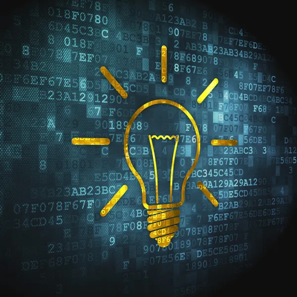 Finans kavramı: Dijital arkaplanda ampul