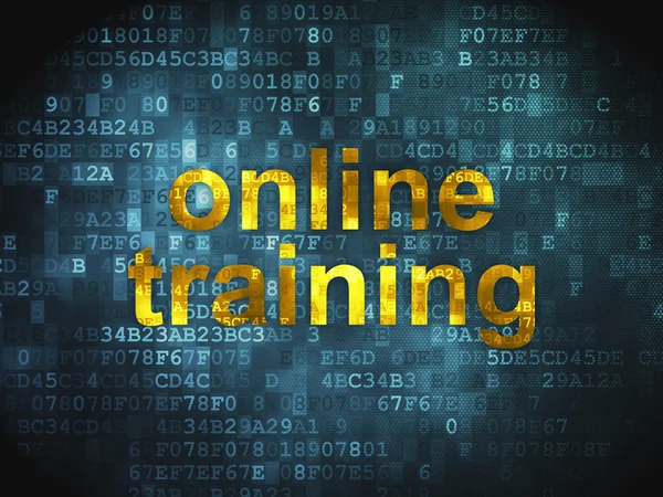 Koncepcja edukacji: szkolenia Online na tle cyfrowy — Zdjęcie stockowe