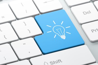 Business concept: computer keyboard with Light Bulb