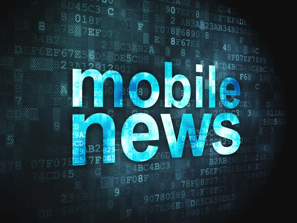 Koncept zprávy: mobilní novinky na digitální pozadí — Stock fotografie