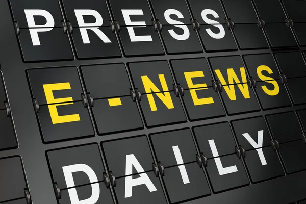 Концепция новостей: E-news на борту аэропорта — стоковое фото