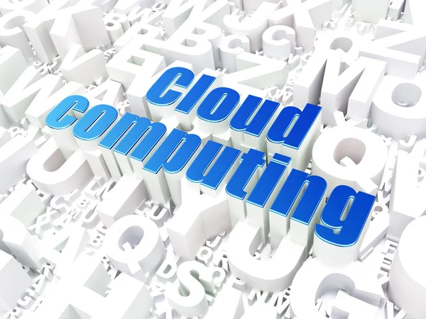 Bilgisayar teknolojisi, kavram ağı bulut: bulut hesaplama — Stok fotoğraf