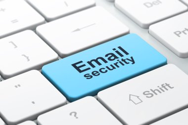 Emniyet konsepti: bilgisayar klavye ile e-posta güvenlik