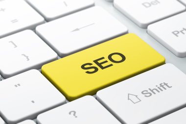 Web geliştirme Seo kavramı: Seo ile bilgisayar klavye