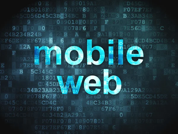 Web design SEO concept : Mobile Web sur fond numérique — Photo