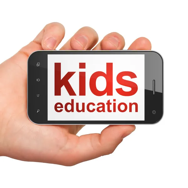 Onderwijs concept: smartphone met kinderen onderwijs — Stockfoto