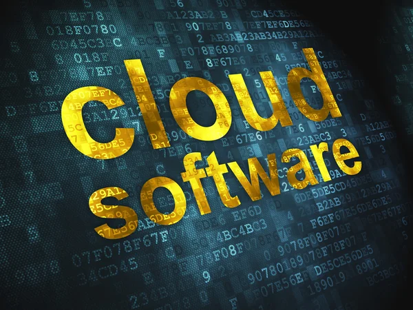 Cloud výpočetní techniky, sítí koncept: mrak softwaru o — Stock fotografie