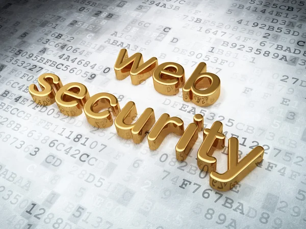 保護の概念: デジタル背景に金色の Web セキュリティ — ストック写真