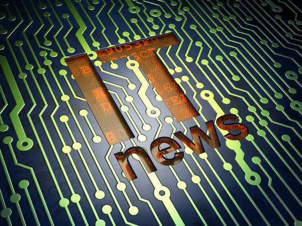 Concepto de noticias: placa de circuito con palabra IT Noticias —  Fotos de Stock