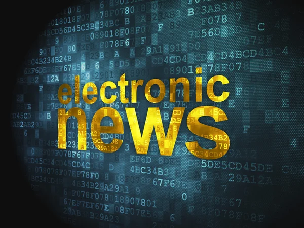 Koncepcja Aktualności: Electronic News na tle cyfrowy — Zdjęcie stockowe