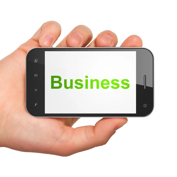 Concepto de negocio: smartphone con Business — Foto de Stock