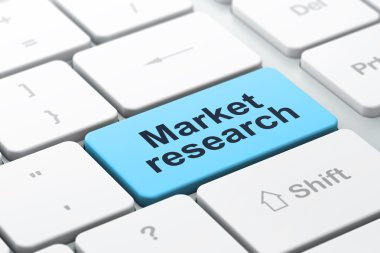 Reklam kavramı: bilgisayar klavye ile Pazar araştırması