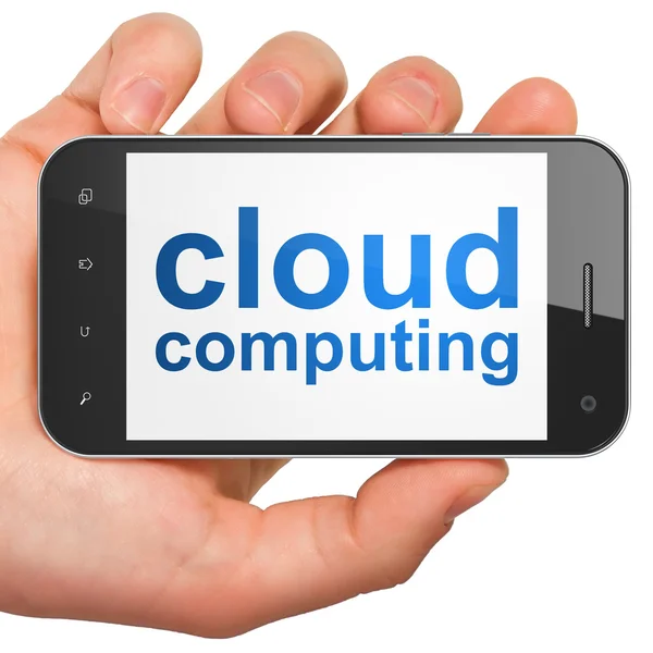 Cloud computing teknik, nätverk koncept: smartphone med — Stockfoto