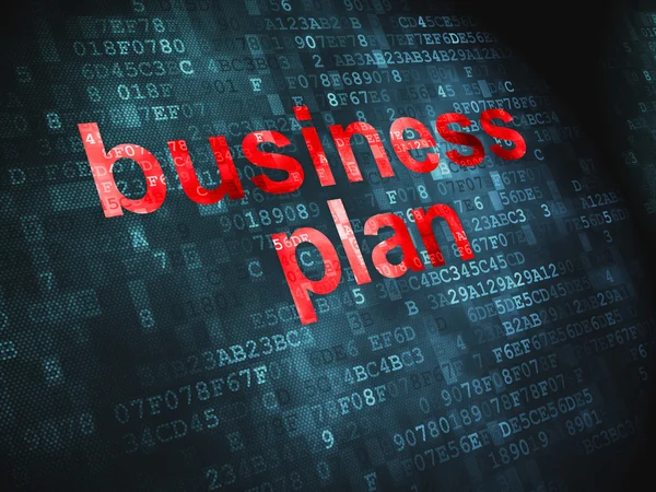 Concepto de negocio: Plan de negocio sobre fondo digital — Foto de Stock