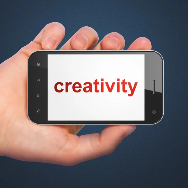 广告概念: 智能手机与创造力 — 图库照片