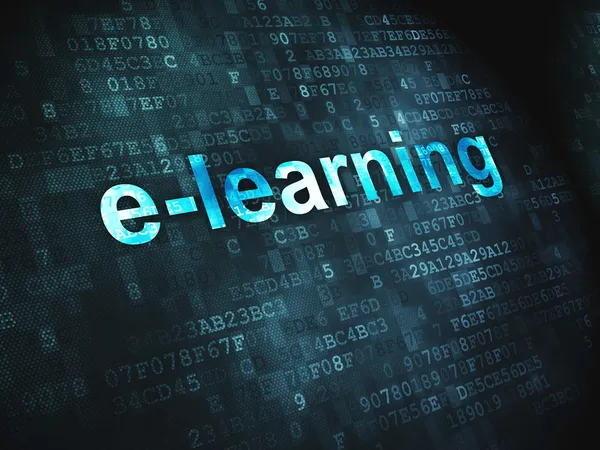 Concept éducatif : e-learning sur fond numérique — Photo