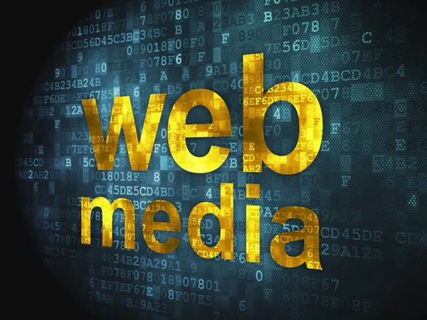 Концепція SEO веб-розробки: веб-медіа на цифровому тлі — стокове фото