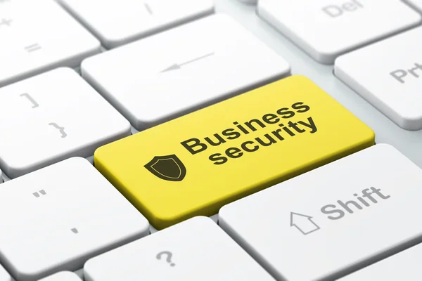 Concept de confidentialité : clavier d'ordinateur avec Shield et Business Secu — Photo