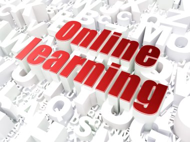 Eğitim kavramı: alfabe arka plan üzerinde Online öğrenme