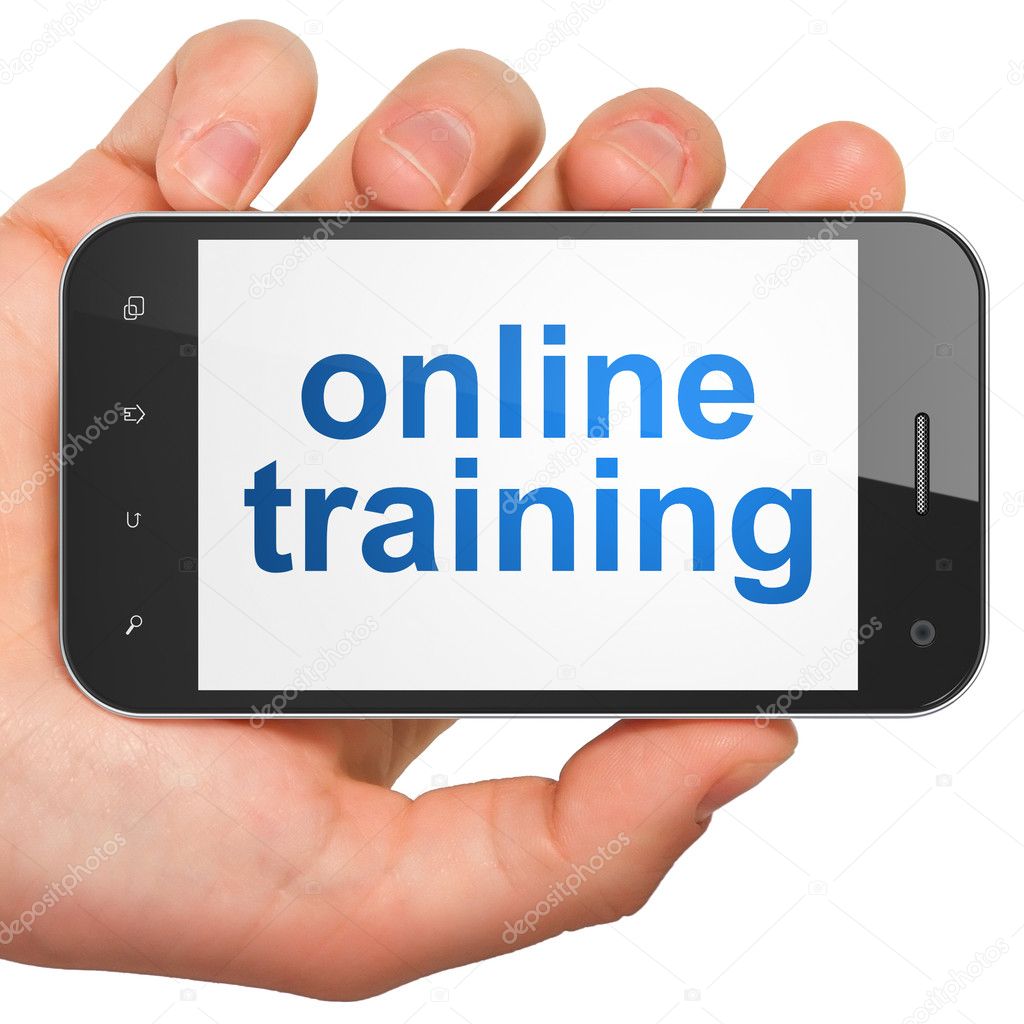 Education concept: smartphone with Online Training