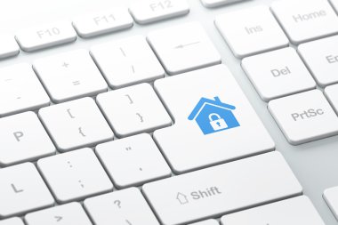Gizlilik kavramı: bilgisayar klavye ile ev