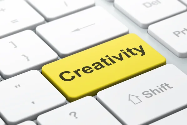 Concetto di marketing: tastiera per computer con creatività — Foto Stock