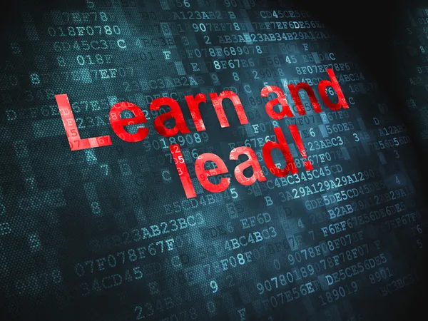 Conceito de educação: Aprender e liderar! sobre fundo digital — Fotografia de Stock