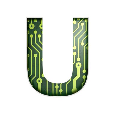 Elektrik curcuit kurulu harf ve sayı toplama: U izole