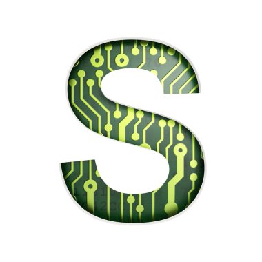 Elektrik curcuit kurulu harf ve sayı toplama: S izole