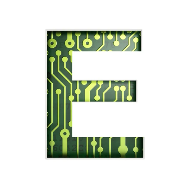 Електрична обчислювальна плата збирання літер і цифр: E ізольовано — стокове фото