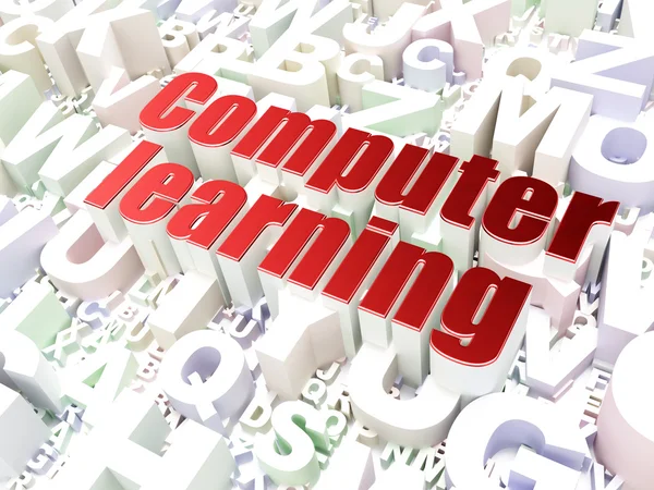 教育理念: アルファベットの背景にコンピューター学習 — ストック写真