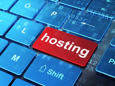 web tasarım konsepti: hosting ile bilgisayar klavye