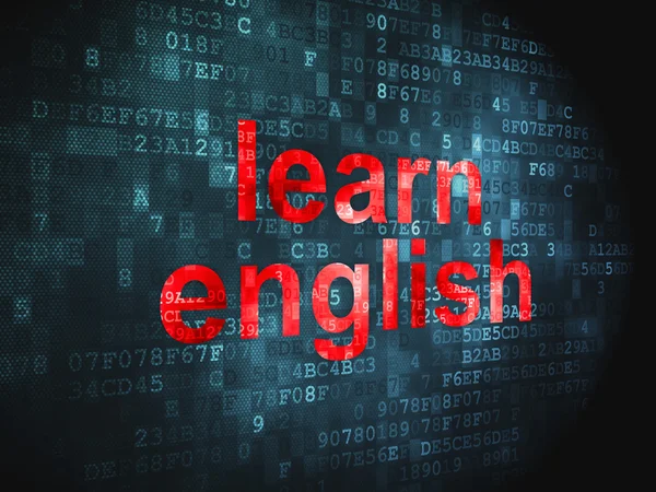 Concepto educativo: aprender inglés en el contexto digital —  Fotos de Stock
