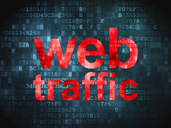 Concetto di sviluppo web SEO: traffico Web su sfondo digitale — Foto Stock