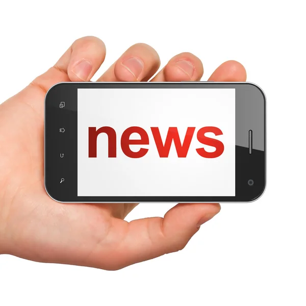 News concept: smartphone with News — Stock Photo, Image