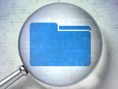 İş kavramı: optik cam ile klasör