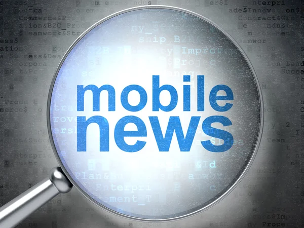 Concetto di novità: Mobile News con vetro ottico — Foto Stock