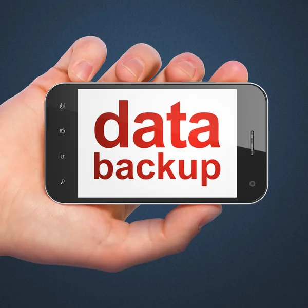 Conceito de informação: Backup de dados no smartphone — Fotografia de Stock