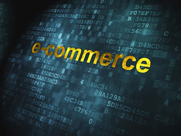 Conceito de negócio: E-commerce em fundo digital — Fotografia de Stock