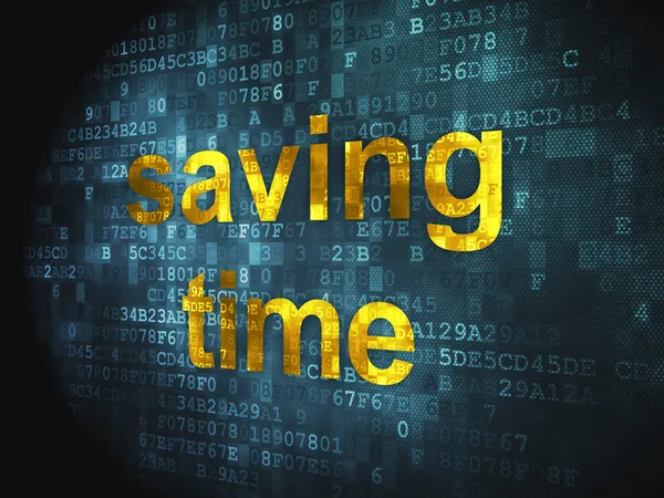 Conceito de tempo: Economizando tempo em fundo digital — Fotografia de Stock
