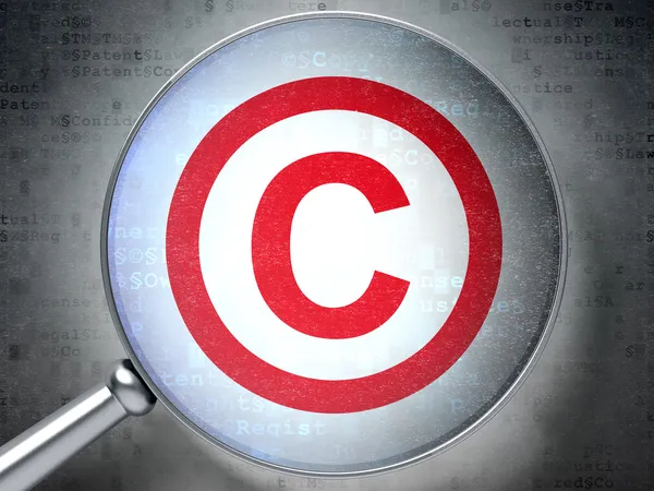 Concetto di legge: Copyright con vetro ottico — Foto Stock