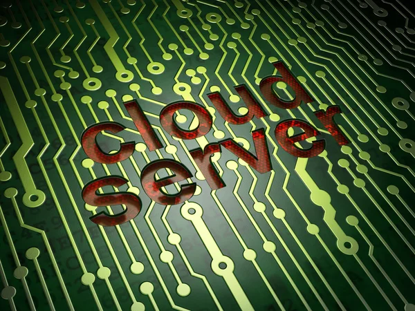 Cloud technology concept: Cloud Server on circuit board — Stock Photo, Image