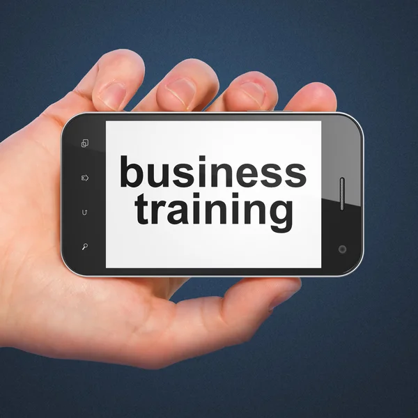 Education concept: Business Training on smartphone — Stock Photo, Image