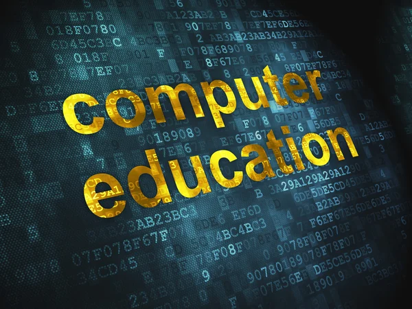 Концепция образования: компьютерное образование на цифровом фоне — стоковое фото