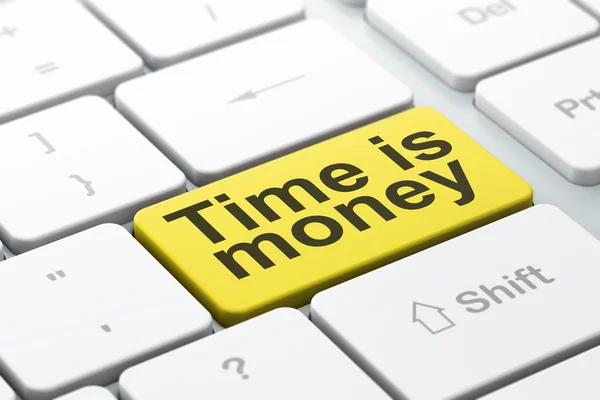 Tempo concetto: Il tempo è denaro sulla tastiera del computer — Foto Stock