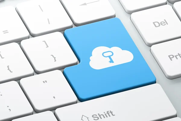 Cloud-Technologie-Konzept: Cloud whis key auf der Computertastatur — Stockfoto