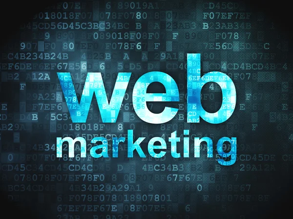 Concepto de diseño web SEO: Marketing Web sobre fondo digital — Foto de Stock