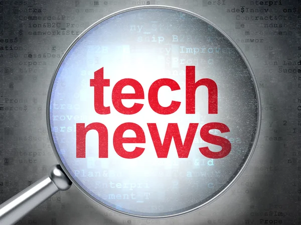 Concept d'actualités : Tech News avec verre optique — Photo