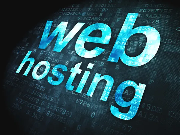 SEO web utvecklingskoncept: Web Hosting på digital bakgrund — Stockfoto